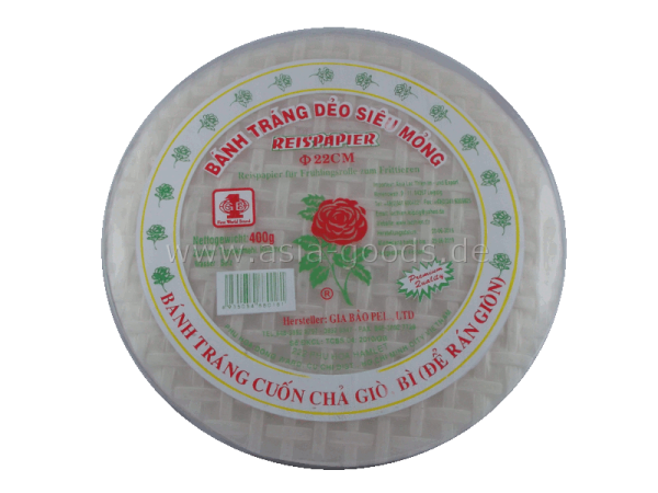 Reispapier für frittierte Frühlingsrollen Ø 22cm - 400g