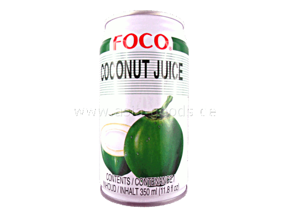 Kokosnusssaftgetränk mit Fruchtfleischstückchen – Fruchtgehalt 80% - FOCO 350ml