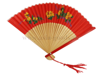 Handfächer aus Bambus, rot – 23cm