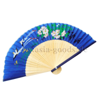 Handfächer aus Bambus, dunkelblau – 23cm